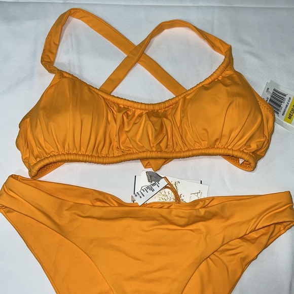 BECCA Santorini Ophelia Shirred Scoop Bralette & Adela Hipster Bottom, M - Picture 4 of 9